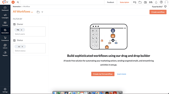 Email workflow on Zoho Campaign
