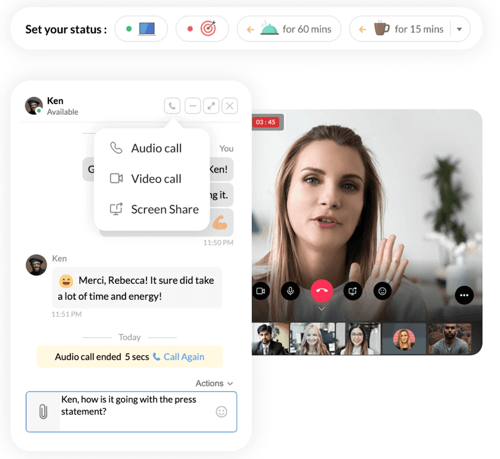 Zoho Workplace chat